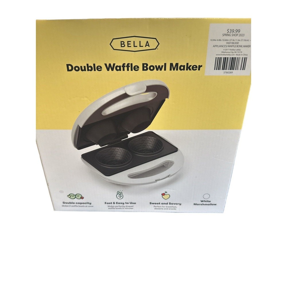 Bella‎ Double Wafffle Bowl Maker New